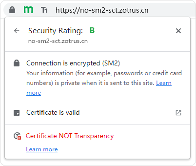 For SM2 SSL Certificate that NOT support SM2 CT